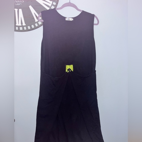 Noblu long black cotton sleeveless dress size medium - Picture 1 of 5